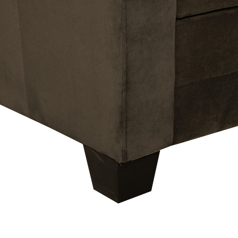 Canapé modulaire réversible avec microfibre café et méridienne haute mousse confortable