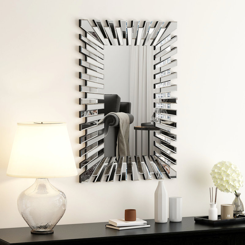 Miroir mural argenté
