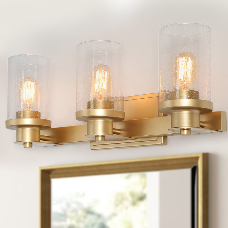3 - Light Dimmable Vanity Light, Antique Gold