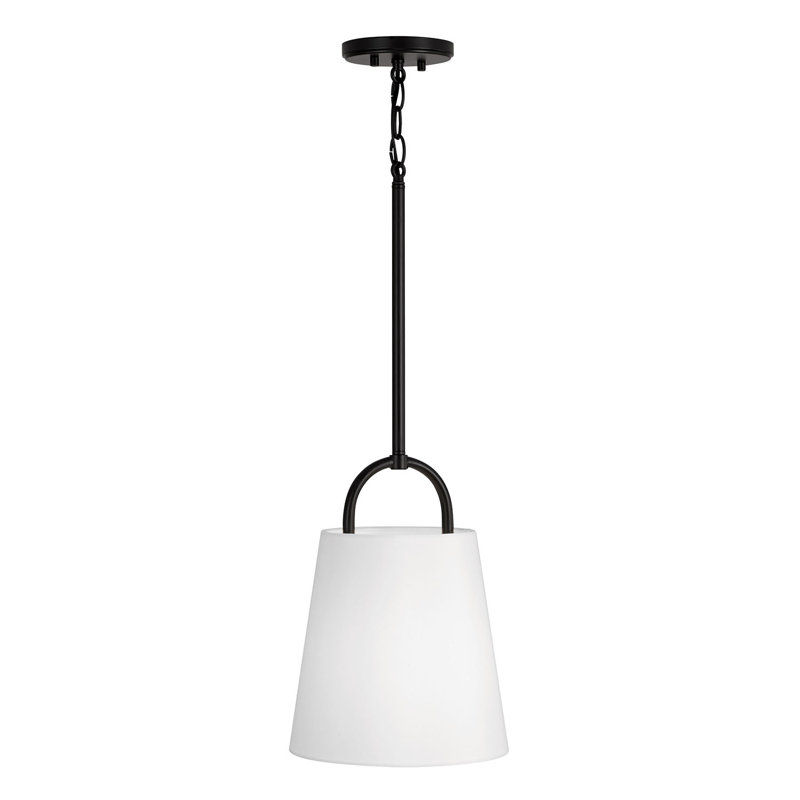 1 - Light Single Pendant, 13.75" H x 10" W x 10" D, Black