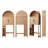 71" H Arched Over The Toilet Storage Cabinet With Paper Holder, 0.6" Extra Thick Free-standing Bathroom Organizer With Adjustable Shelf & Soft Close Hinges, Natural Wood