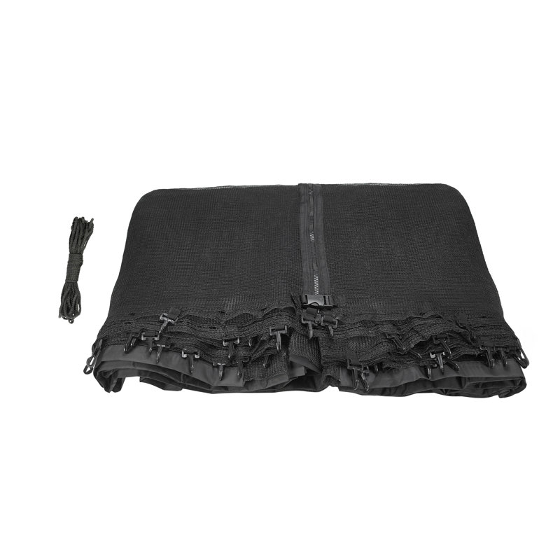 Trampoline Replacement Enclosure Surround Safety Net for 10ft Frame, Top Metal Ring using 6 Bent Poles