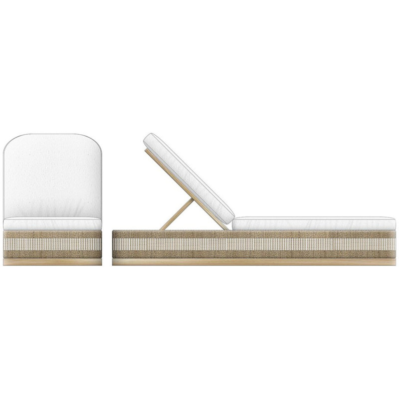 Drift Outdoor Teak Chaise Lounge, Kramer Lace