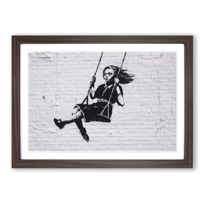 Banksy - Single Picture Frame Print, Walnut