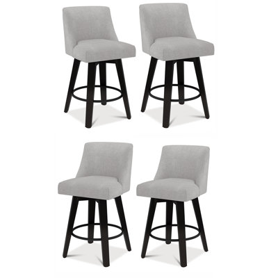 Tabouret de comptoir pivotant en bois massif Makiba de 26 po (ensemble de 1/2/4)