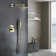 Balsamo Gold In Wall Thermostatic Shower Set with LED and Overhead Options