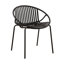 Chaises de salle à manger de patio empilables avec design respirant de style moderne et simple (ensemble de 2), pieds en métal + dossier en plastique, noir-512796051