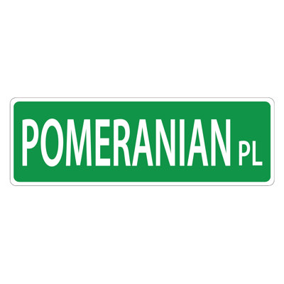 Plaque de rue suspendue Poméranien