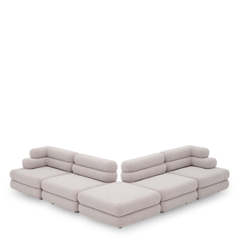 Outdoor Modular Sofa Malaga mauritius light grey - Ottoman