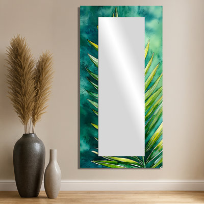 Green Tropical Safari Palms II - Palms & Palm Trees Mirror Wall Decor - Printed On Metal
