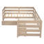 Lit plateforme simple en forme de L avec trois tiroirs de rangement