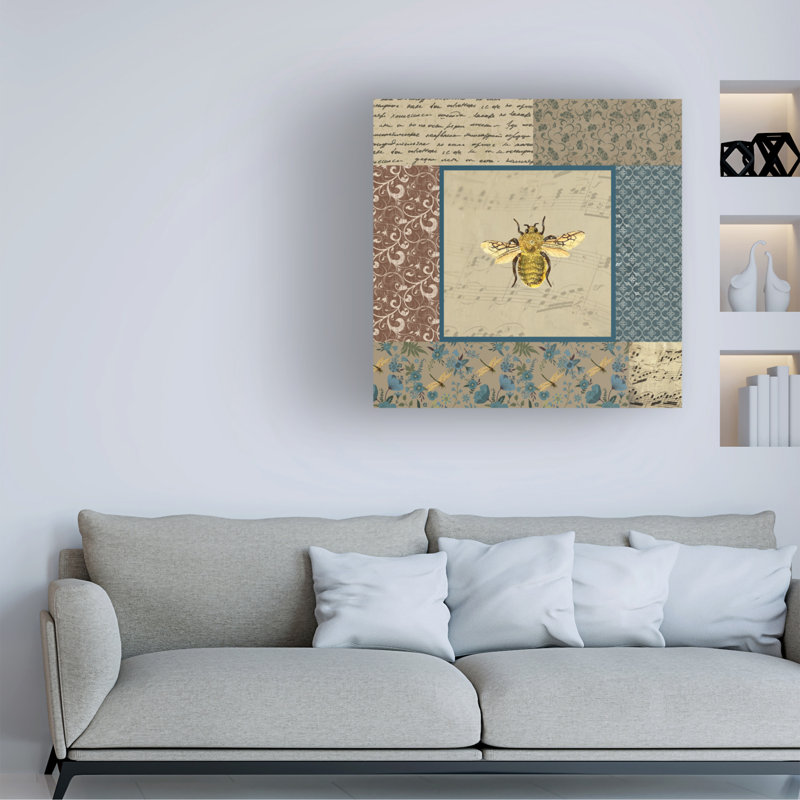 Art mural sur toile tendue - «English Manor 4 Square» de Gail Fraser pour décoration de salon, de chambre à coucher ou de bureau - 18 x 18