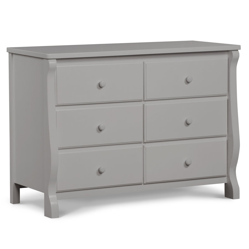 Gray Double Nursery Dresser with Interlocking Drawers