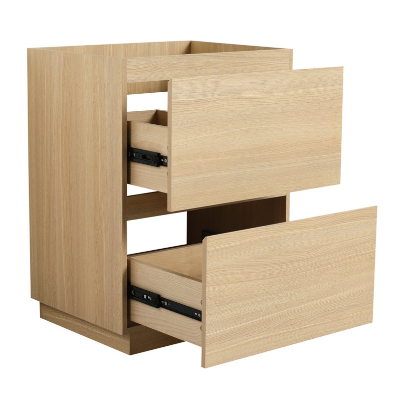 L'armoire de salle de bain 24 po à double tiroir en bois d'ingénierie ajoutera du style à votre meuble-lavabo autoportant