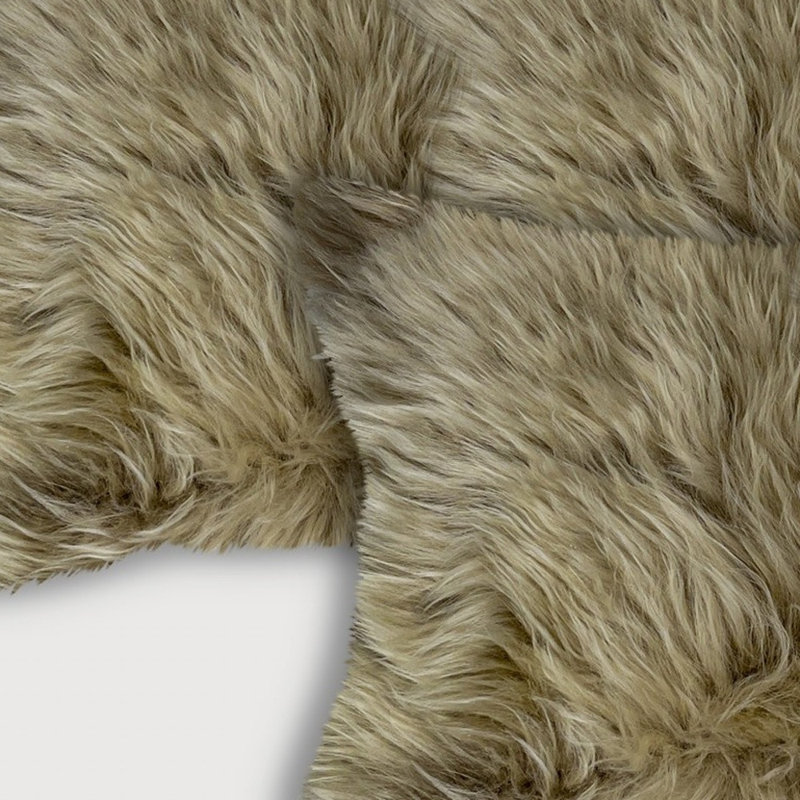 Taupe Sheepskin Rectangular Throw Pillow Set