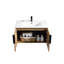 Meuble-lavabo flottant à panneau mural 36 po 36 po avec évier intégré en céramique pour salle de bain moderne