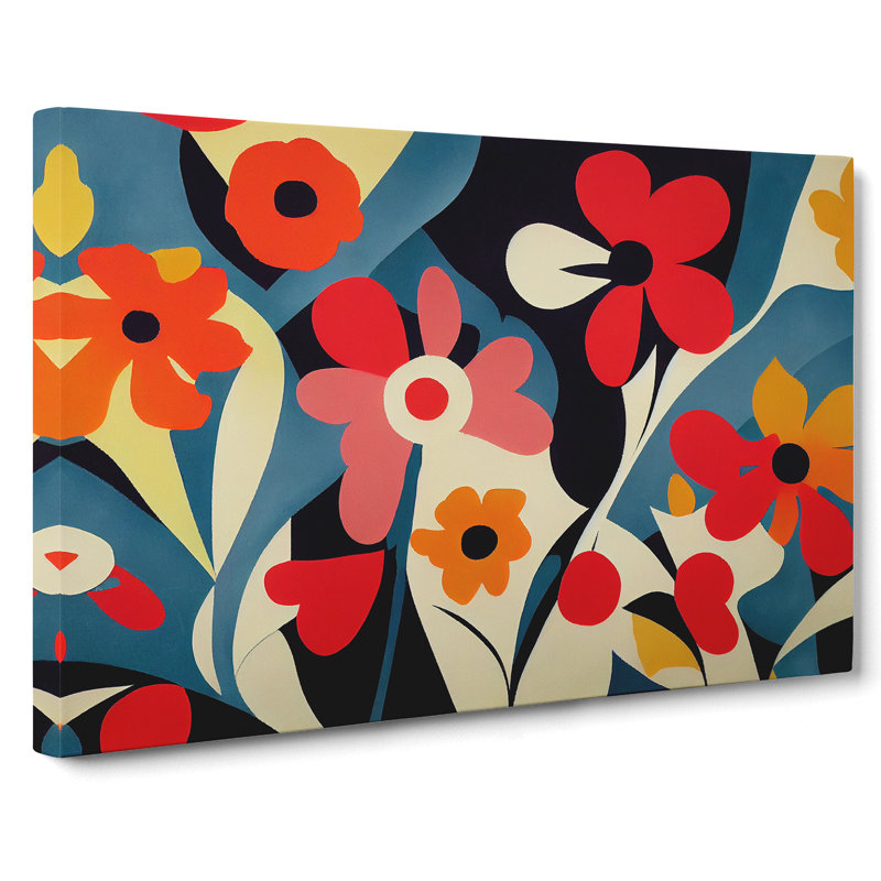 Evolving Abstract Flowers - Wrapped Canvas Painting
