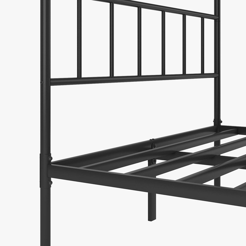 Latanja Metal Platform Bed Frame with Headboard, Queen