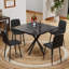 Table de salle à manger carrée, table de salle à manger carrée moderne pour 4 à 6 personnes-1621425277