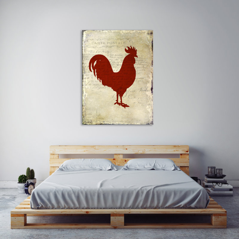 Rooster Silhouette 1 by Kimberly Allen - Wrapped Canvas Print, 81 cm H x 61 cm W x 4 cm D