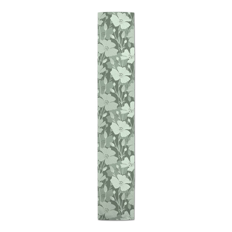Chemin de table Ameiah, 90 po x 16 po, Bleu sarcelle