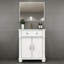 Meuble-lavabo de salle de bain avec lavabo, tiroir rabattable et poignées en métal-658221937