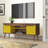 Bradley 63" Mid-Century Modern 4-Shelf TV Stand for TVs up to 60" in Rustic Brown and Yellow-1776817912
