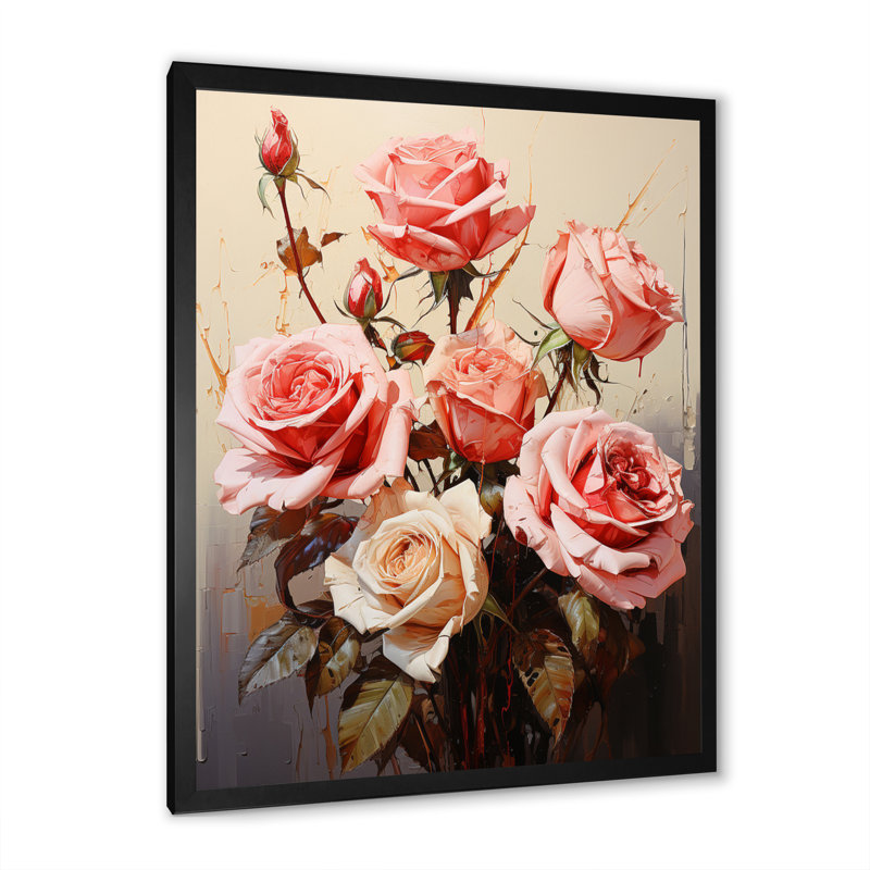 Bouquet de roses ravissantes Brantcairn, H 20 po x l 12 po x P 1 po, Cadre photo noir