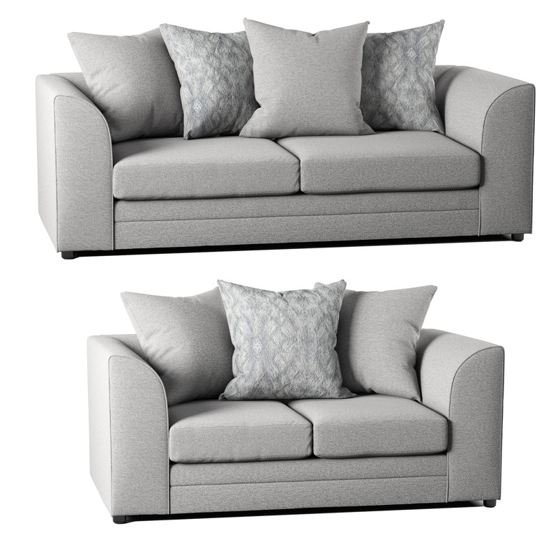 Wyoming 2 Piece Sofa Set, Grey