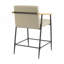 Tabouret de comptoir Mid-Century moderne avec structure en fer et accoudoirs en bois (ensemble de 2)-1976240991