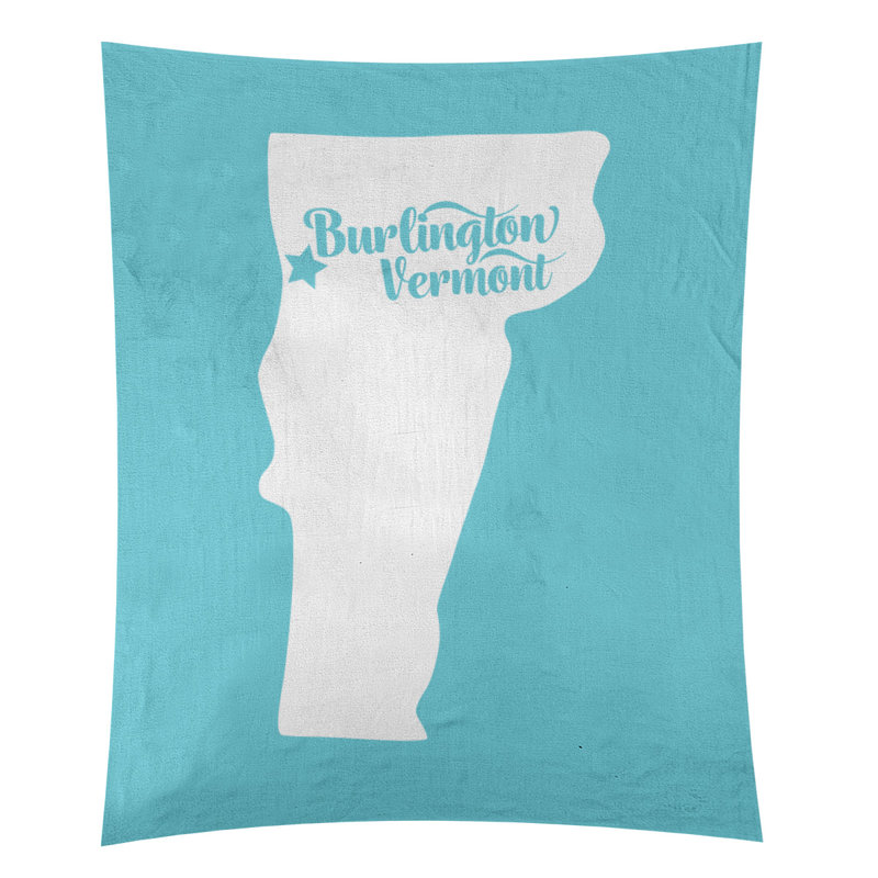 Tapisserie murale Burlington Vermont, H 27,5 po x l 37,5 po, Bleu sarcelle