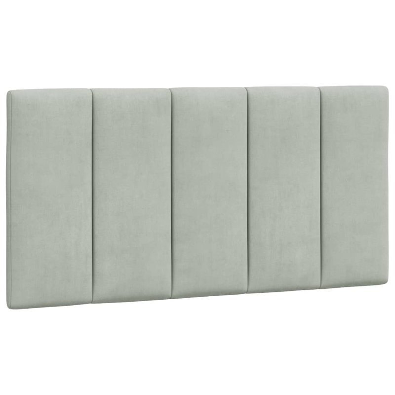 vidaXL Headboard Cushion Hanko Light Grey 100 cm Velvet, Twin/Extra Long Twin, Light Gray