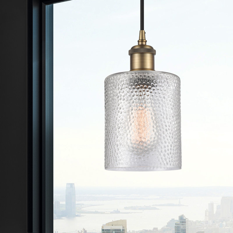 Willamette 1 - Light Single Pendant, Clear, No Bulb Included, Brushed Brass