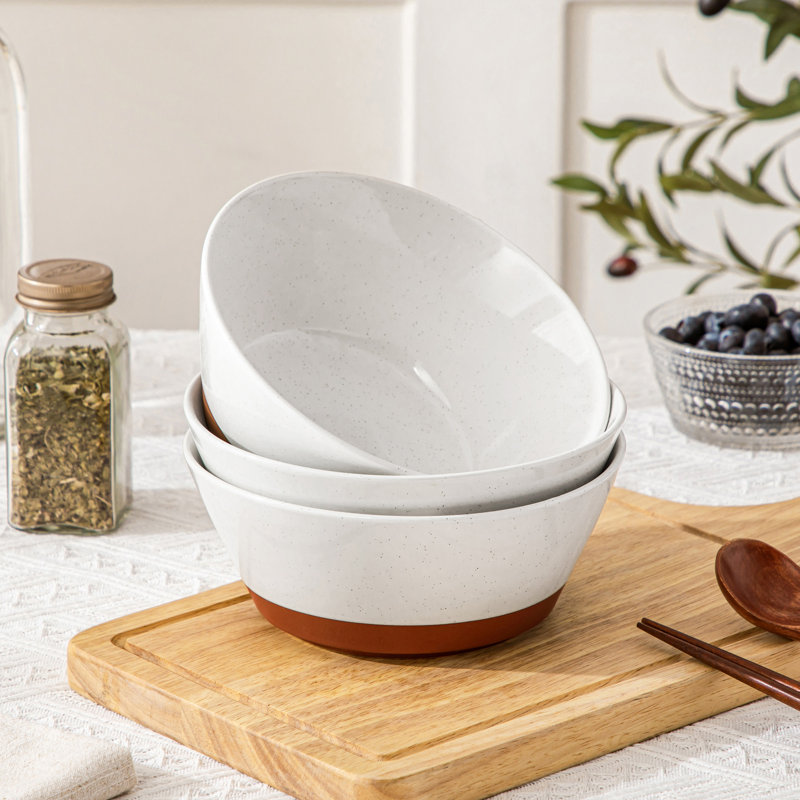 3-Piece 960ml Sesame Glaze Stoneware Cereal Bowl Set