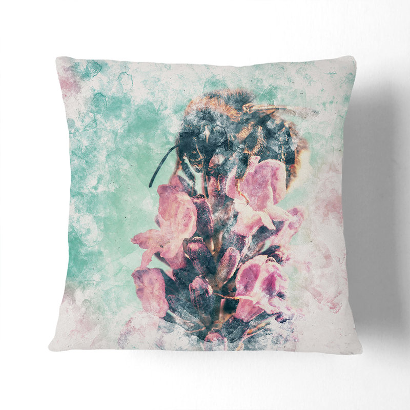 Floral Square Throw Cushion, 55cm H x 55cm W x 20cm D, White