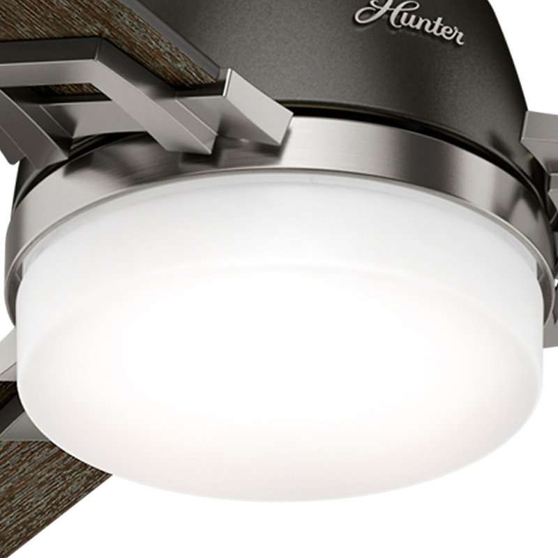 48'' Brushed Nickel 3-Blade Ceiling Fan with LED Light and Remote