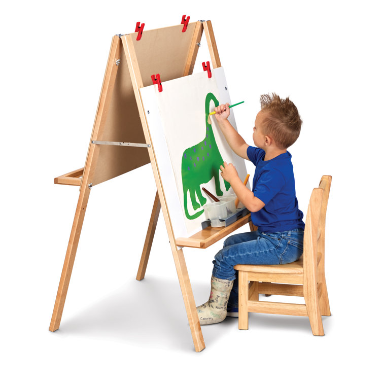 TOP BRIGHT Wooden Art Easel for Kids, Toddler Easel Adjustable