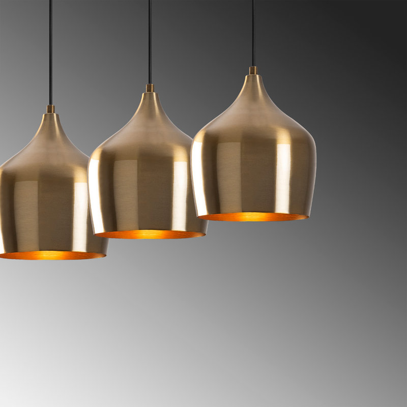 Lewellyn 3 - Light Black Kitchen Island Pendant, Copper