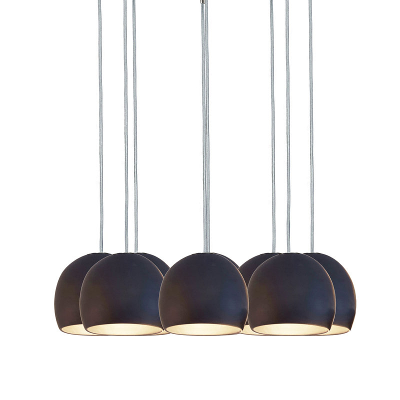Lustre en forme de dôme à 8 lumières, H 124 po, Nickel