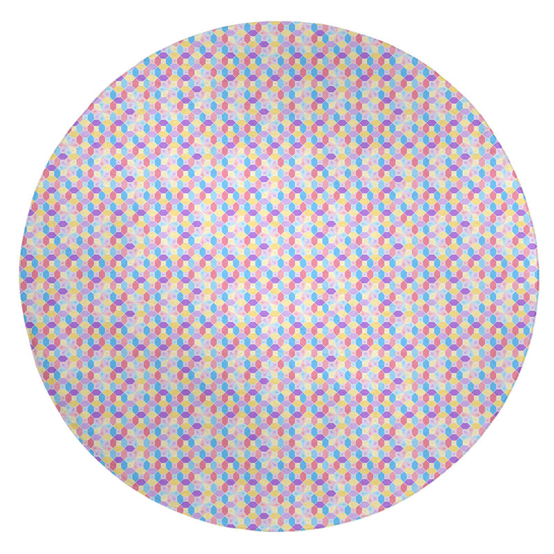 Chenille Geometric Indoor Rug, Round 5'
