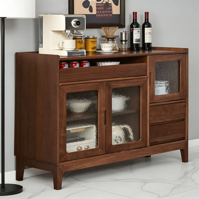 Multi-functional storage solid wood sideboard