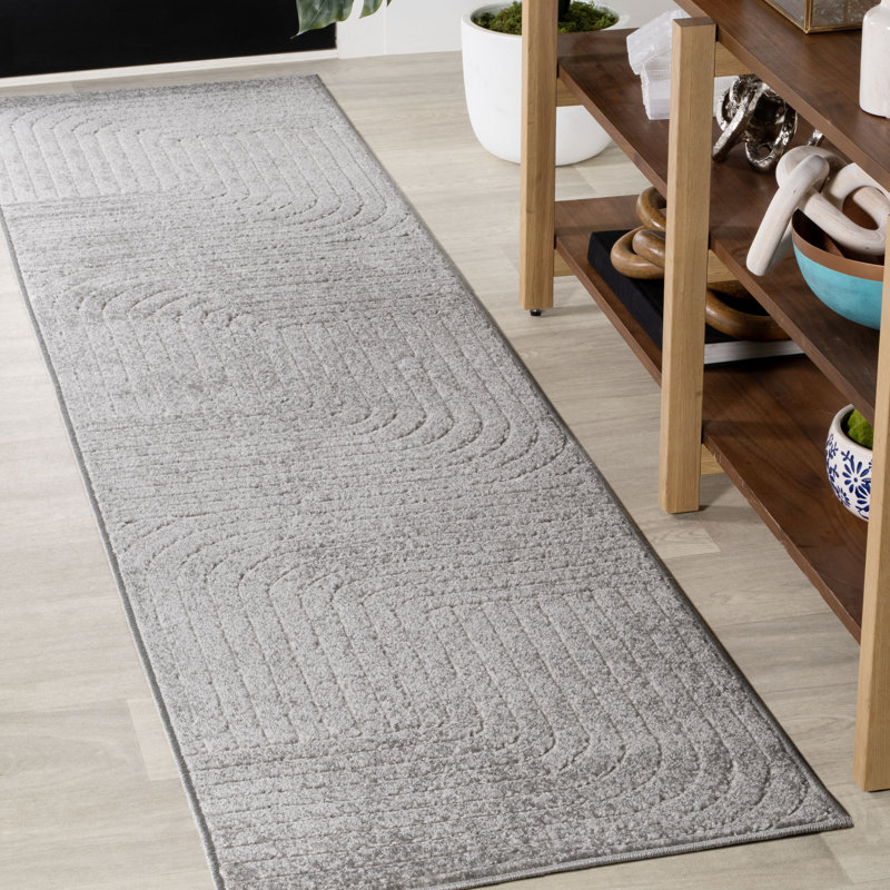 Odense Minimalist Angle Geometric Grey/Ivory 5 Ft. X 8 Ft. Area Rug, Runner 2' x 8'