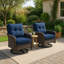 Chaise de patio à bascule pivotante en rotin toutes saisons avec coussins-1726749559