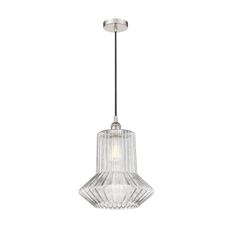 Luminaire suspendu simple à 1 lumière Boalsburg, Nickel poli