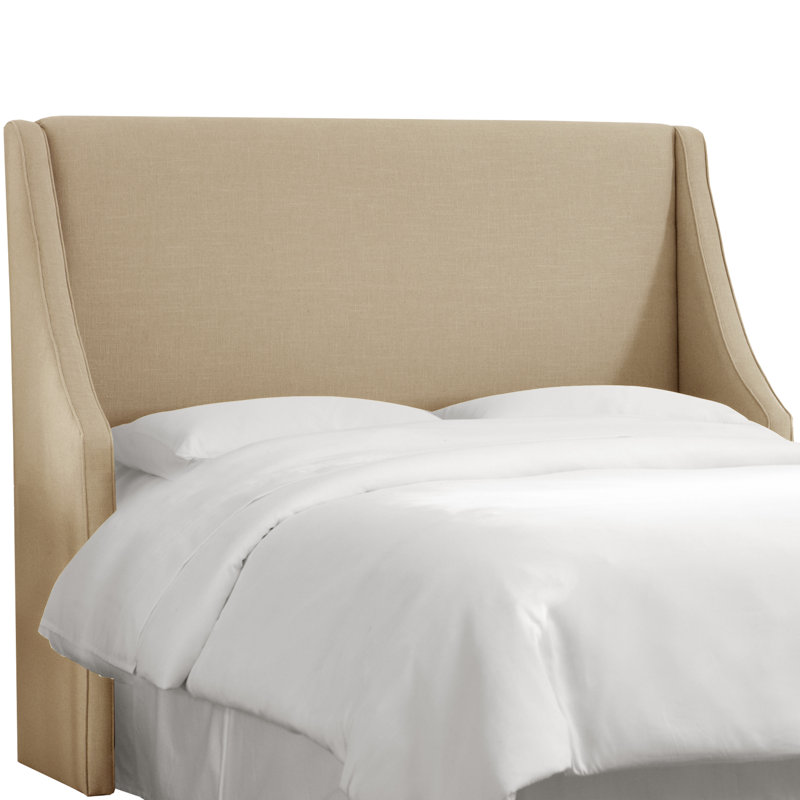 Tête de lit tapissier Riane, Très grand californien, Lin grès classique