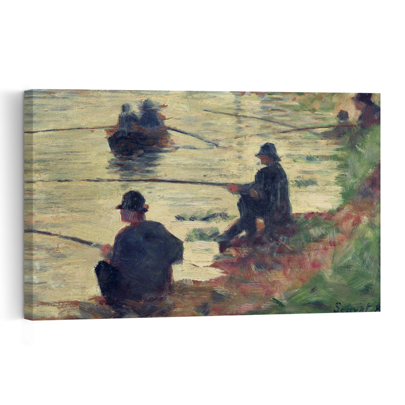 Anglers, Study For La Grande Jatte, 1883 Impressionist Abstract Contemporary Fish Sunset Wall Art Print