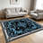 1PC vintage ornate damask blue black floral border area rugs for Living Room, Soft, All seasons, Easy-maintain, Washable Indoor mat, Farmhouse suitable for dining table, bedroom, entryway, kitchen, home office, patio, Home Decor, Outdoor Decor.-160461872
