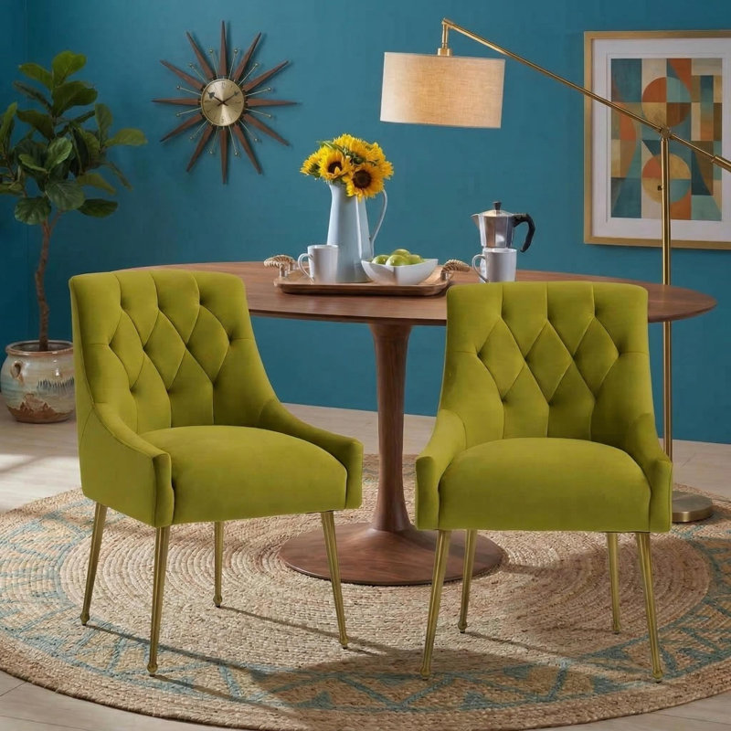 Chaise rembourrée en velours Sandstrom, Vert émeraude