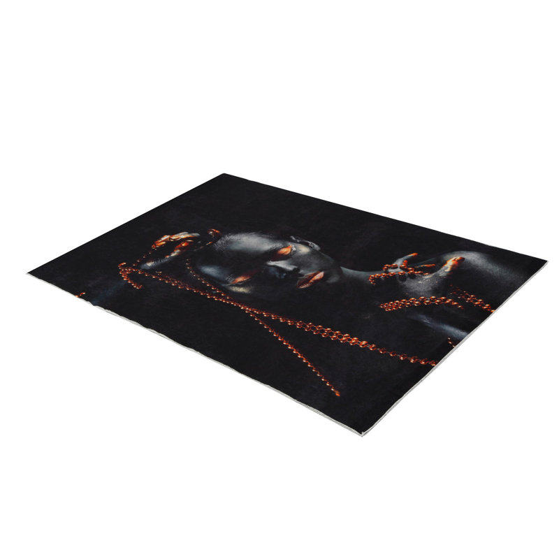 Tapis de couloir souple 2,6 x 4,9 pi | 100% polyester, hauteur de poils de 0,04 po | Antibactérien, antidérapant sous la surface | Tissé avec impression numérique 3D | Lavable à la machine | Durable et élégant pour les vestibules et les salons