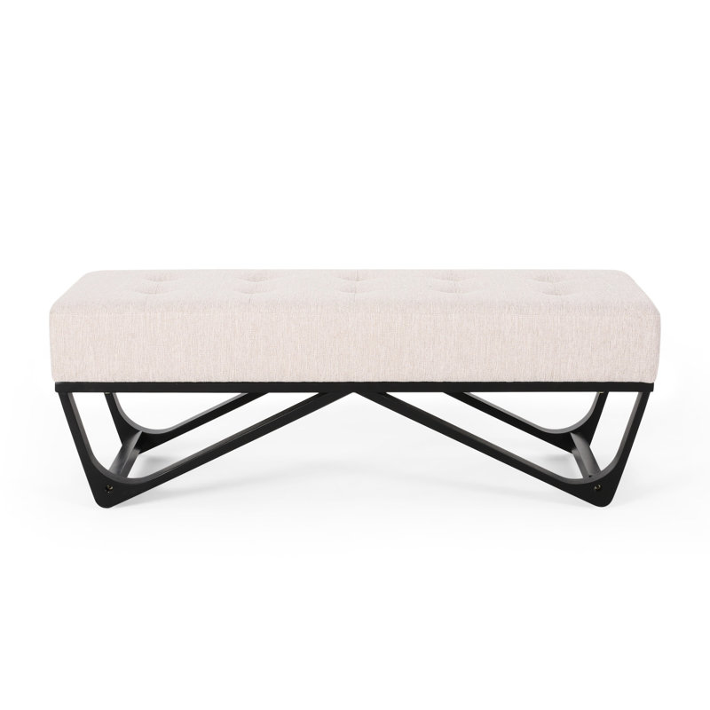 Banc à boutons moderne avec rembourrage doux et cadre élégant Revêtement élégant au point gaufré